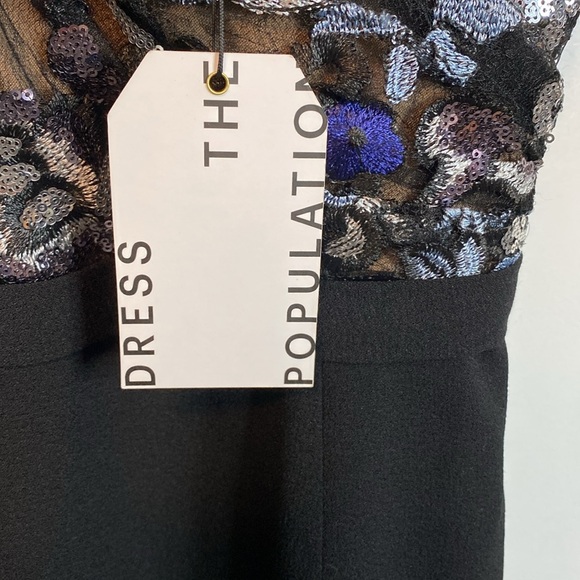 ANTHRO brand DRESS THE POPULATION Giului Sequin Bodice Crepe Sheath DRESS - XS - Picture 7 of 12